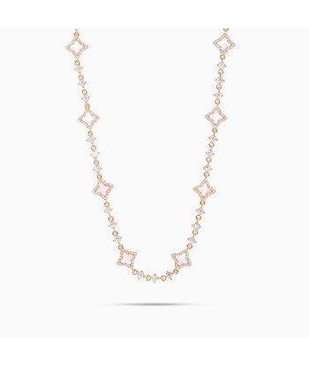 Gold Flower Tennis Chain - Pink Vous souhaitez 