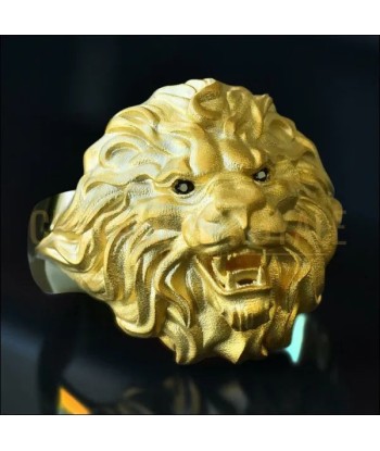 Chevalière lion en or jaune sculpté à la main 18 carats online