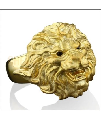 Chevalière lion en or jaune sculpté à la main 18 carats online