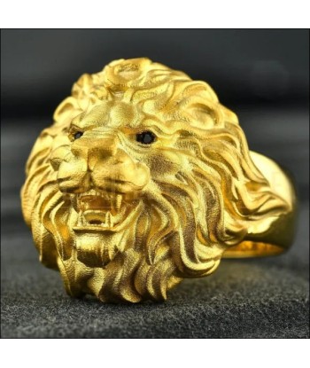 Chevalière lion en or jaune sculpté à la main 18 carats online