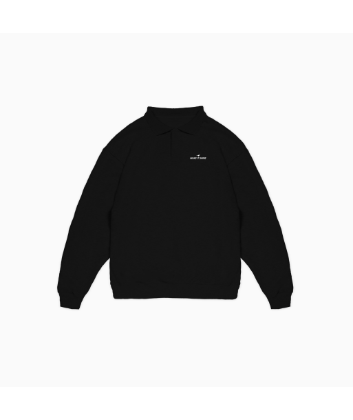 Signature Polo Sweater - Black paiement sécurisé