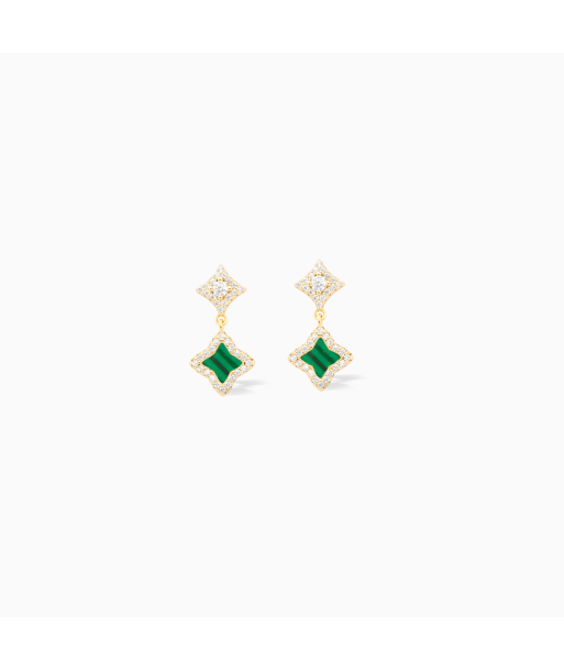 Stars & Flowers gold earrings - Green Dans la société mordern