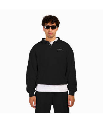 Signature Polo Sweater - Black paiement sécurisé