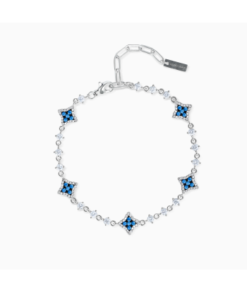 Flower Tennis Bracelet Silver destockage