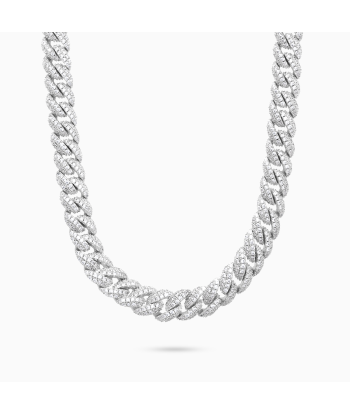 Chaîne Iced Cuban link 10 mm argentée paiement sécurisé