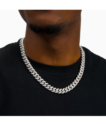 Chaîne Iced Cuban link 12 mm argentée À commander