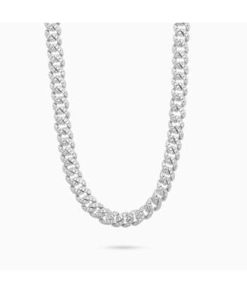 Chaîne Iced Cuban link 6,8 mm argentée de votre