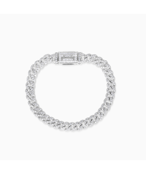 Bracelet Iced Cuban link 6,8 mm argenté paiement sécurisé