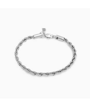 Bracelet Rope 4 mm argenté rembourrage situé sous