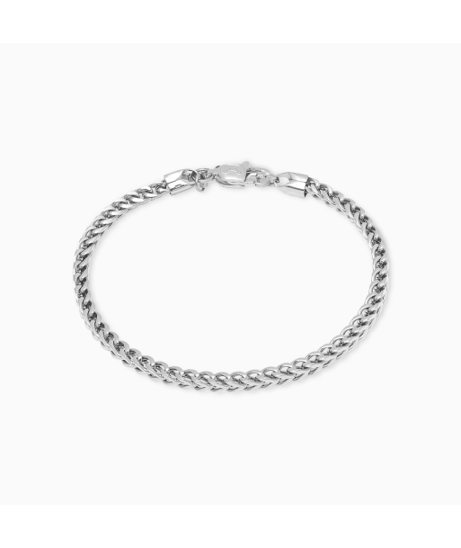 Bracelet Franco 3 mm argenté rembourrage situé sous