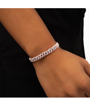 Bracelet Iced Cuban link 6,8 mm bicolore pas cher chine