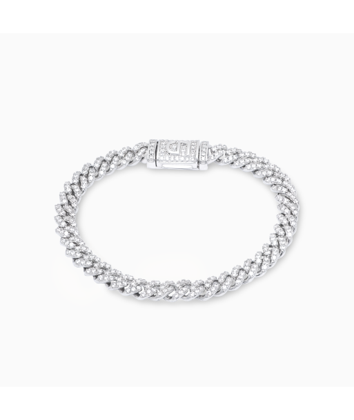 Bracelet Iced Cuban link 5 mm argenté meilleur choix