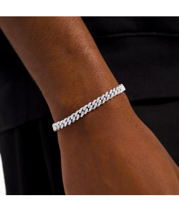 Bracelet Iced Cuban link 5 mm argenté meilleur choix