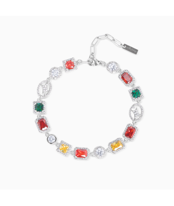 Bracelet Multi Gemstone 8 mm Argenté en ligne