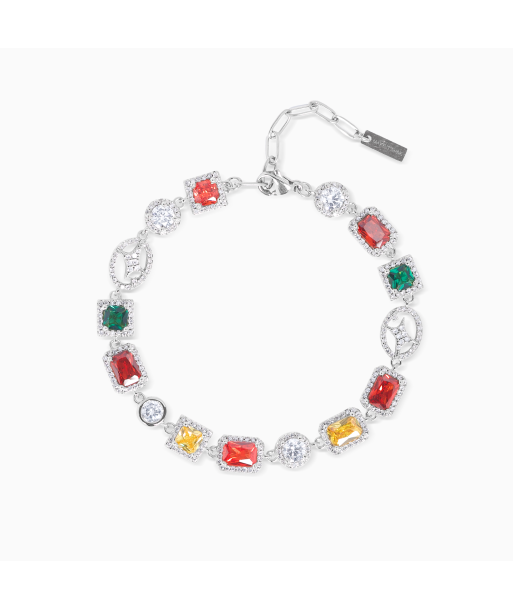 Bracelet Multi Gemstone 8 mm Argenté en ligne