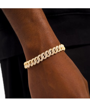 Bracelet Iced Cuban link 10 mm doré la chaussure