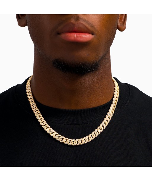 Chaîne Iced Cuban link 10 mm dorée solde