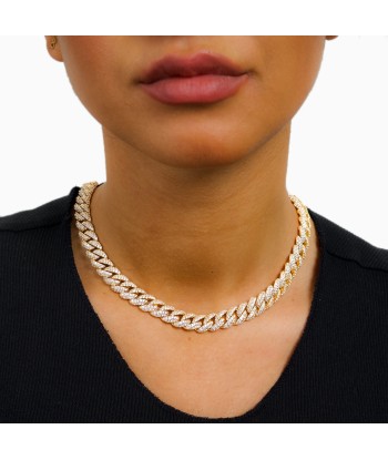 Chaîne Iced Cuban link 10 mm dorée Paris Déstockage Promo