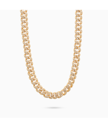 Chaîne Iced Cuban link 6,8 mm dorée français