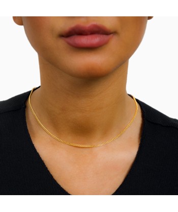 Chaîne Cuban link 2 mm dorée rembourrage situé sous