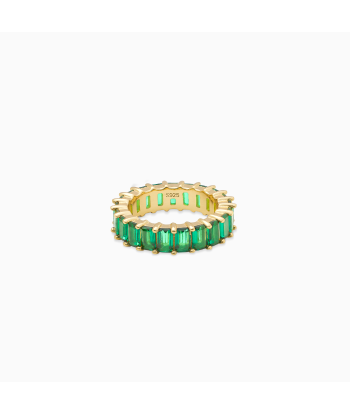 Baguette eternity ring dorée - Vert livraison et retour toujours gratuits