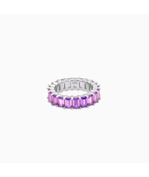 Baguette eternity ring argentée - Violet l'évolution des habitudes 