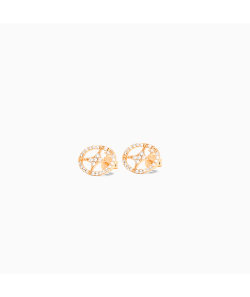 Iced Round signature earrings dorées de pas cher