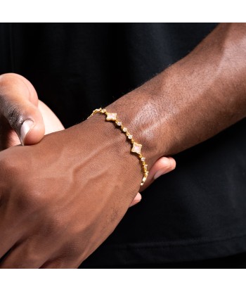 Bracelet Flower Tennis Doré - Motif Rose français