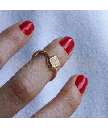 Chevalière femme or 14 carats jaune-rose-blanc le concept de la Pate a emporter 