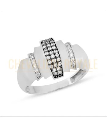 Chevalière femme en or 14 carats baguette pavées de zircone les ctes